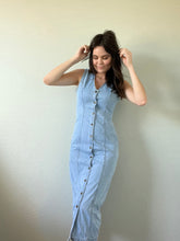 Load image into Gallery viewer, Vintage Midi Denim Dress