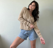 Load image into Gallery viewer, Vintage Tan Cardigan Sweater
