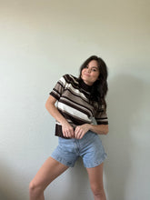 Load image into Gallery viewer, Vintage Striped Mockneck Blouse
