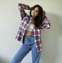 Load image into Gallery viewer, Vintage White Plaid Flannel
