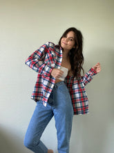 Load image into Gallery viewer, Vintage White Plaid Flannel