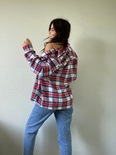 Load image into Gallery viewer, Vintage White Plaid Flannel