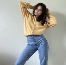 Load image into Gallery viewer, Vintage Yellow Cardigan Sweater