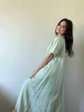 Load image into Gallery viewer, Vintage Green Linen Dress