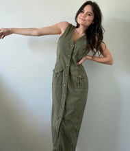 Load image into Gallery viewer, Vintage Green Midi Dress
