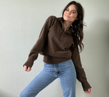 Load image into Gallery viewer, Vintage Brown Henley Sweater