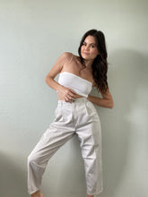 Load image into Gallery viewer, Waist 28 Vintage Tan Pleated Trousers