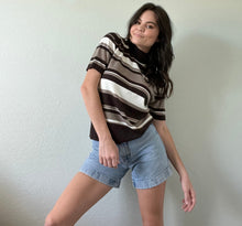 Load image into Gallery viewer, Vintage Striped Mockneck Blouse