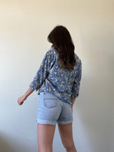 Load image into Gallery viewer, Vintage Floral Chambray Blouse