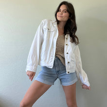 Load image into Gallery viewer, Vintage White Jean Jacket
