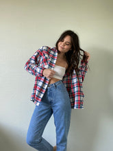 Load image into Gallery viewer, Vintage White Plaid Flannel