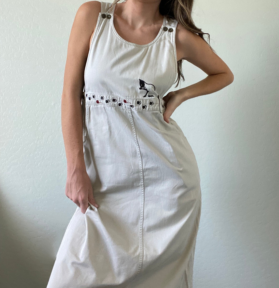 Vintage Cat Overall Dress