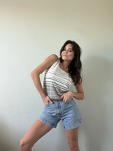 Load image into Gallery viewer, Vintage Striped Sleeveless Blouse