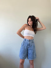 Load image into Gallery viewer, Waist 28 Vintage High Waisted Pleated Acid Wash Shorts
