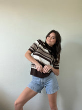 Load image into Gallery viewer, Vintage Striped Mockneck Blouse