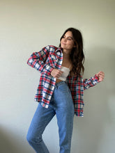 Load image into Gallery viewer, Vintage White Plaid Flannel