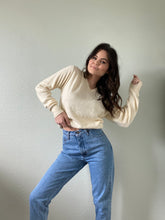 Load image into Gallery viewer, Vintage Cream Vneck Sweater