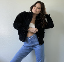 Load image into Gallery viewer, Vintage Black Leather Coat
