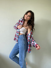 Load image into Gallery viewer, Vintage White Plaid Flannel