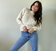Load image into Gallery viewer, Vintage White Mockneck Sweater