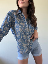 Load image into Gallery viewer, Vintage Floral Chambray Blouse