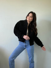Load image into Gallery viewer, Vintage Black Quilted Suede Jacket