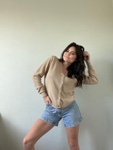 Load image into Gallery viewer, Vintage Tan Cardigan Sweater
