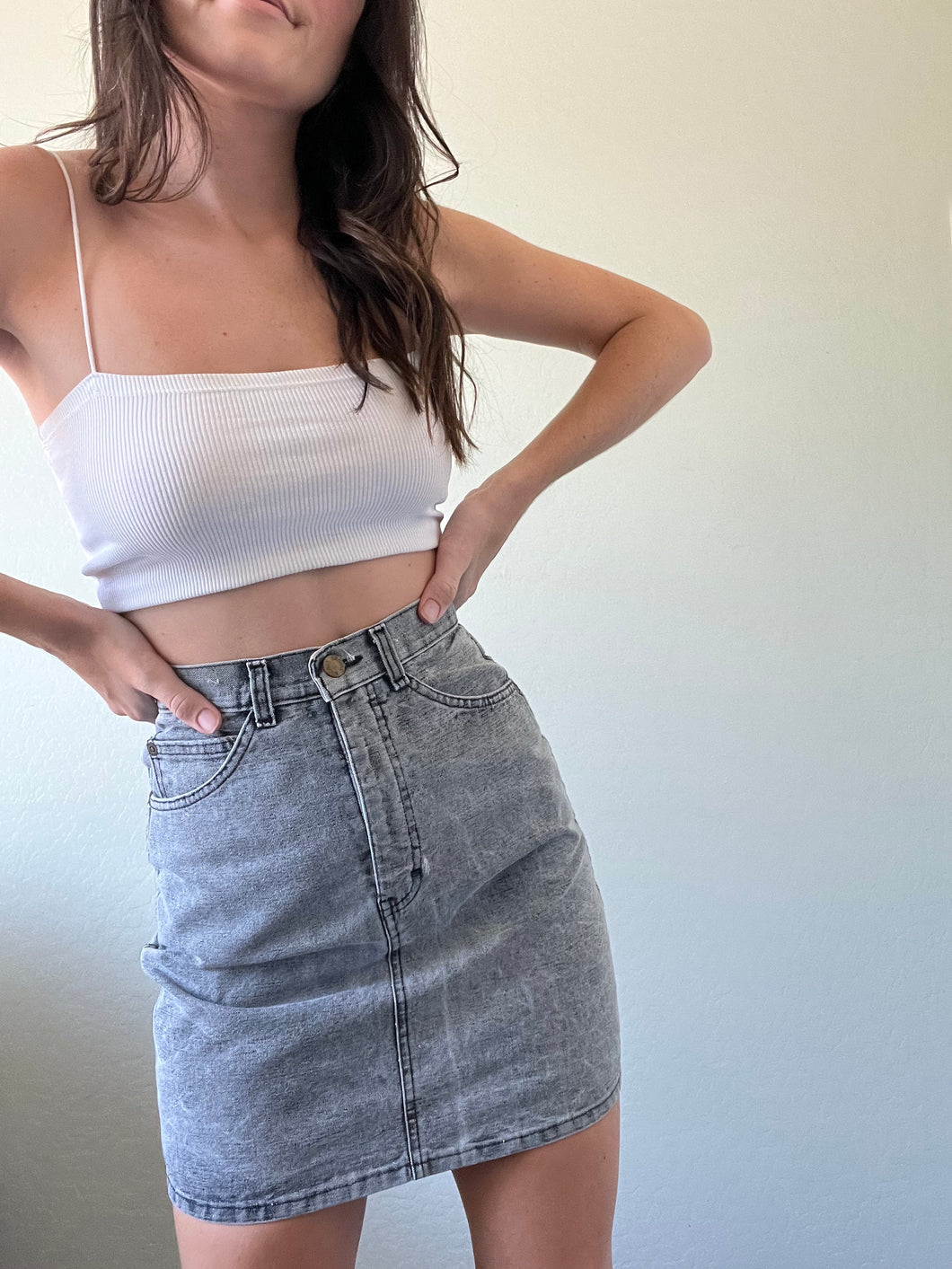 Waist 25 Vintage Denim Mini Skirt