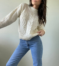 Load image into Gallery viewer, Vintage White Mockneck Sweater
