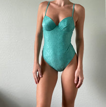 Load image into Gallery viewer, Vintage Teal Textured One Piece
